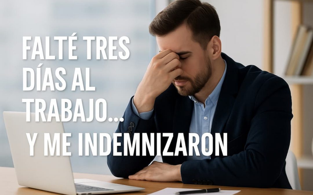 Falté tres días al trabajo… y me indemnizaron